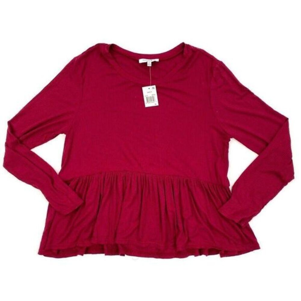 Hooked Up Babydoll Blouse Top Medium Red Juniors'‎